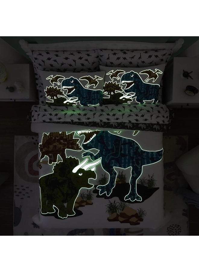 Kaleido Space KALEIDOSPACE Gilrs Boys Full Size Bedding Set, 7 Piece Glow in The Dark Dinosaur Bed in A Bag - Image 5